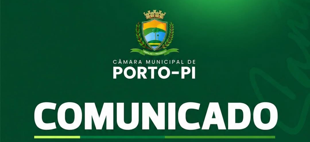 Câmara Municipal de Porto informa alteração no expediente em razão do feriado de Corpus Christi